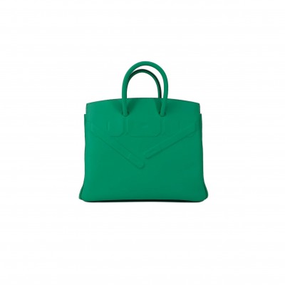 HERMÈS MASTER BIRKIN 25 SHADOW SWIFT LEATHER PHANTOM MINT GREEN BAG H082629CK60 (25*20*13cm)
